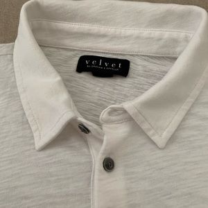 Velvet Mens white polo shirt size Medium